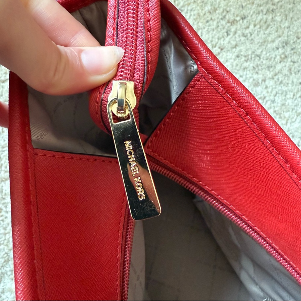 Michael Kors Large Red Leather Tote - Picture 13 of 13